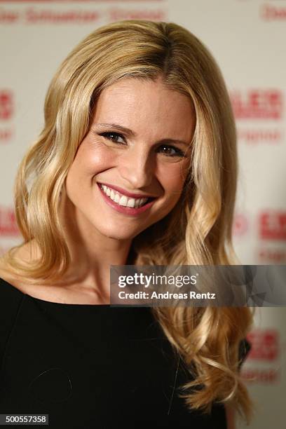 Michelle Hunziker attends a photocall to promote original swiss cheese, Schweizer Emmentaler AOP on December 9, 2015 in Cologne, Germany.