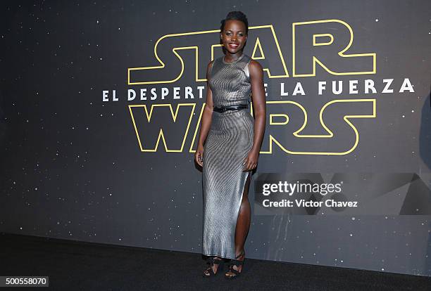 Actress Lupita Nyong'o attends the "Star Wars: The Force Awakens" Mexico City premiere fan event at Cinemex Antara Polanco on December 8, 2015 in...