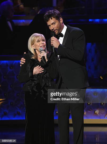 Singer Nancy Sinatra and singer/actor Harry Connick Jr. Perform during "Sinatra 100: An All-Star GRAMMY Concert" celebrating the late Frank Sinatra's...