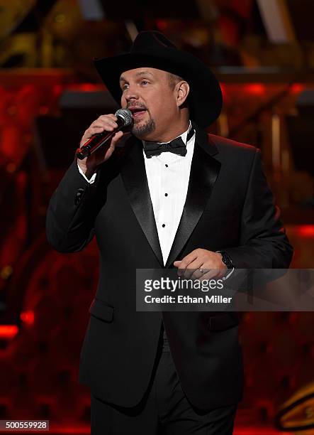 Recording artist Garth Brooks performs during "Sinatra 100: An All-Star GRAMMY Concert" celebrating the late Frank Sinatra's 100th birthday at the...