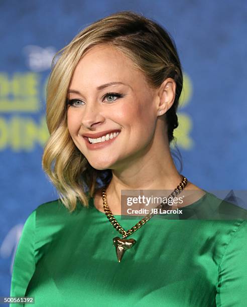 Alyshia Ochse arrives at the premiere of Disney-Pixar's 'The Good Dinosaur' on November 17, 2015 in Hollywood, California.