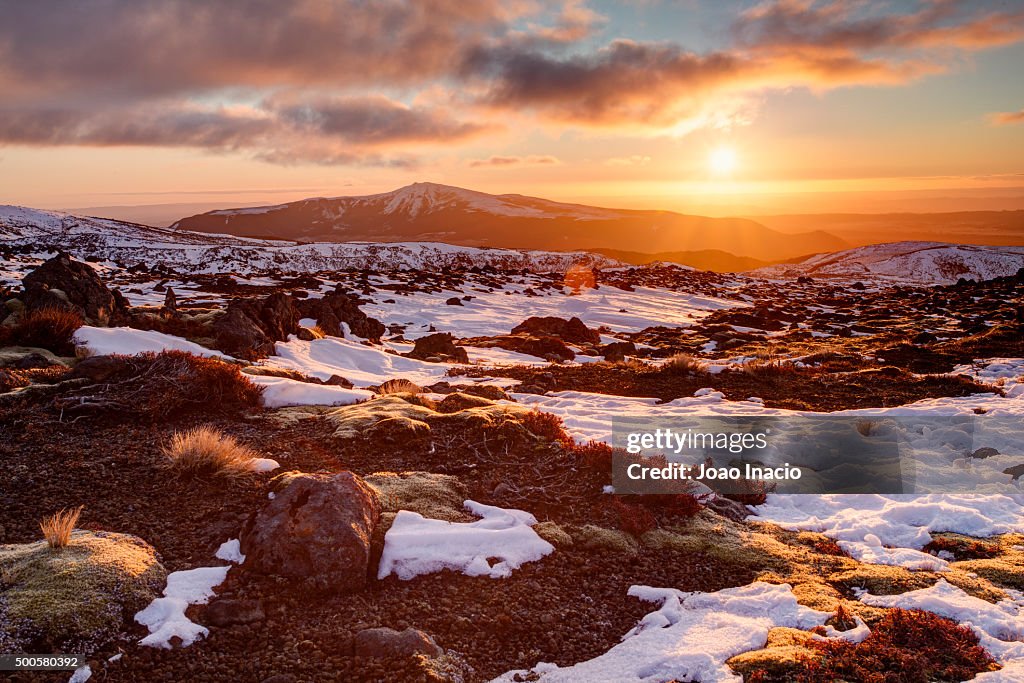 Scenic landscape at Mt Ruapehu, New Zealand