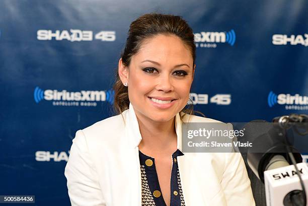 Personality Vanessa Lachey visits Shade 45/Sway at SiriusXM Studios on December 9, 2015 in New York City.