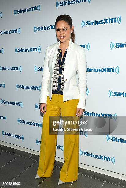 Personality Vanessa Lachey visits SiriusXM Studios on December 9, 2015 in New York City.