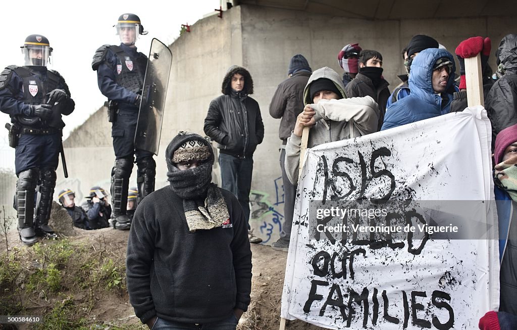 Refugees In Calais Hold Silent March in Memory of Youssef
