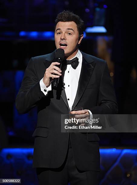 Host Seth MacFarlane performs during "Sinatra 100: An All-Star GRAMMY Concert" celebrating the late Frank Sinatra's 100th birthday at the Encore...