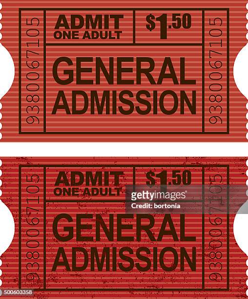 old fashioned general admission ticket-kupon-symbol - ticketabriss stock-grafiken, -clipart, -cartoons und -symbole