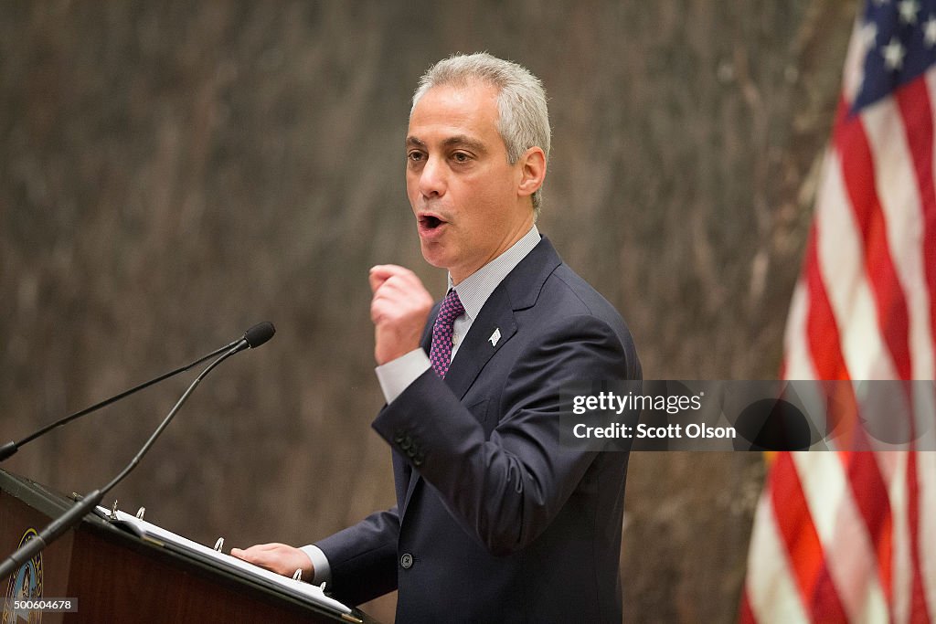 Chicago Mayor Rahm Emanuel Addresses Police Misconduct At Chicago City Council Meeting