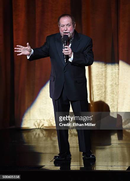 Producer Ken Ehrlich speaks before "Sinatra 100: An All-Star GRAMMY Concert" celebrating the late Frank Sinatra's 100th birthday at the Encore...