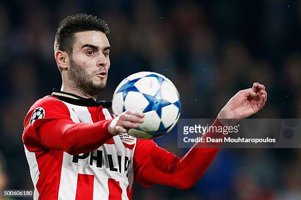 Gaston Pereiro of PSV in action during the group B UEFA Champions League match between PSV Eindhoven and CSKA Moscow held at Philips Stadium, on...