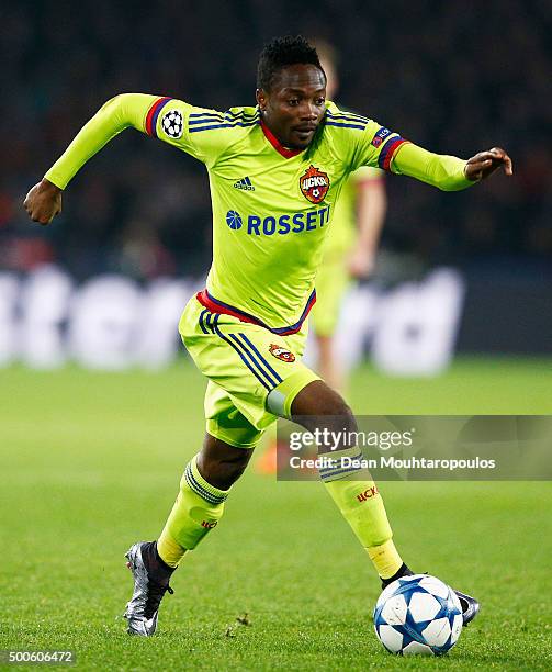 Ahmed Musa of CSKA in action during the group B UEFA Champions League match between PSV Eindhoven and CSKA Moscow held at Philips Stadium, on...