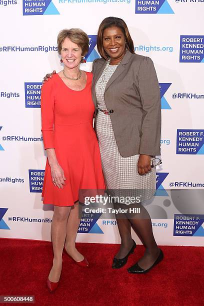 Kathleen Kennedy Townsend and Letitia James attends as Robert F. Kennedy Human Rights hosts The 2015 Ripple Of Hope Awards honoring Congressman John...