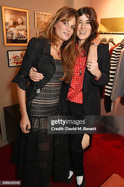 Jemima Khan and Bella Freud attend the Bella Freud store launch in Marylebone on December 9, 2015 in London, England.