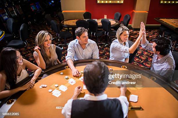 people playing at the casino - blackjack bildbanksfoton och bilder