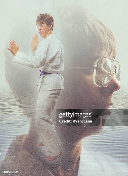 karate nerd glamour shot - yearbook photograph stock pictures, royalty-free photos & images