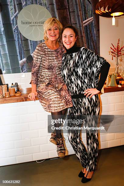 Jutta Speidel and Antonia Feuerstein attend the 'Home On Earth' Shop Opening on December 9, 2015 in Berlin, Germany.