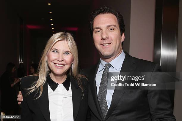 Philanthropost Irena Medavoy and The Hollywood Reporter Executive Editor Matthew Belloni attend the 24th annual Women in Entertainment Breakfast...