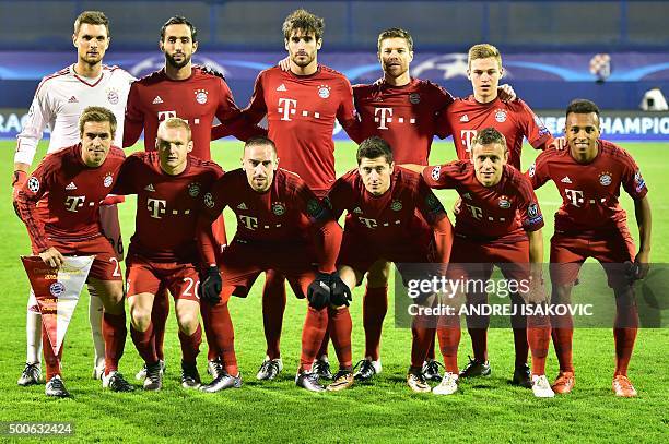Bayern Munich's goalkeeper Sven Ulreich, Moroccan striker Medhi Benatia, Spanish midfielder Javier Martinez, Spanish midfielder Xabi Alonso,...