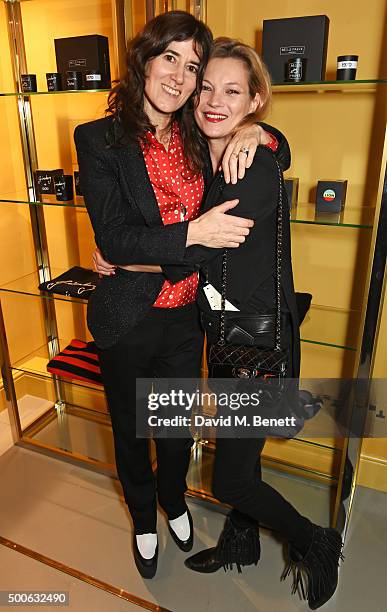 Bella Freud and Kate Moss attend the Bella Freud store launch in Marylebone on December 9, 2015 in London, England.