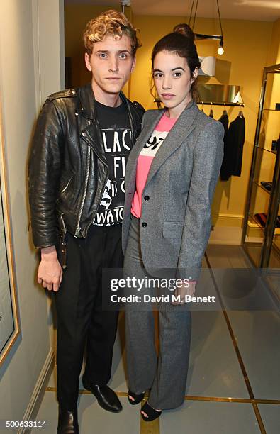 Nathan Mitchell and Gala Gordon attend the Bella Freud store launch in Marylebone on December 9, 2015 in London, England.