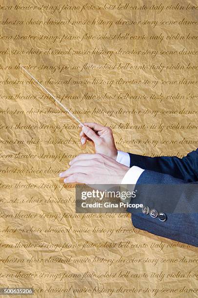 music conductor hands and baton - poster wand stock pictures, royalty-free photos & images