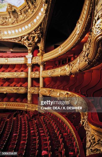 The stalls of the Palais Garnier, 1860-1875, designed by Charles Garnier , one of the venues for the Opera National de Paris, Paris , Paris,...