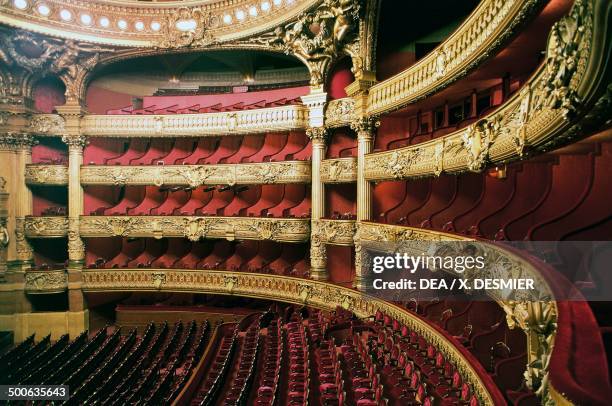 The stalls of the Palais Garnier, 1860-1875, designed by Charles Garnier , one of the venues for the Opera National de Paris, Paris , Paris,...