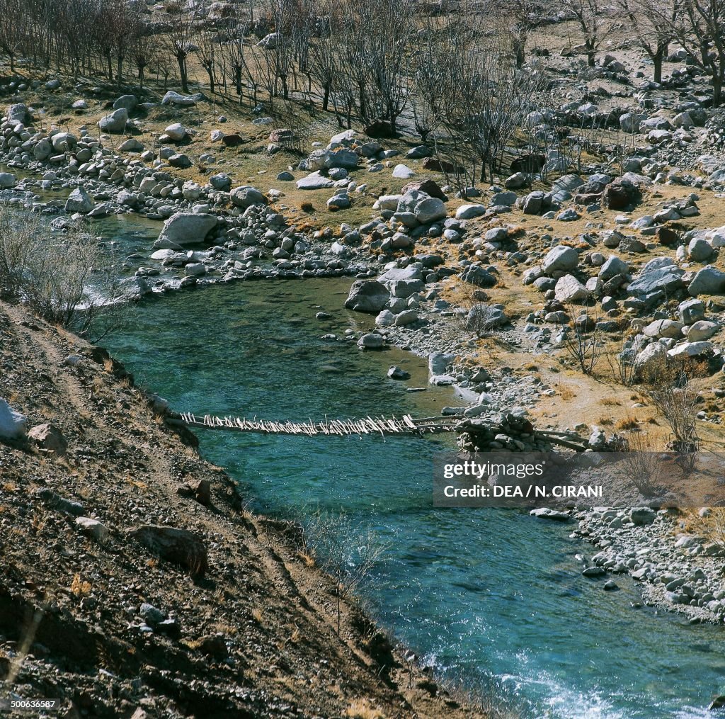 Small bridge over Ghorband river, Hindu Kush...