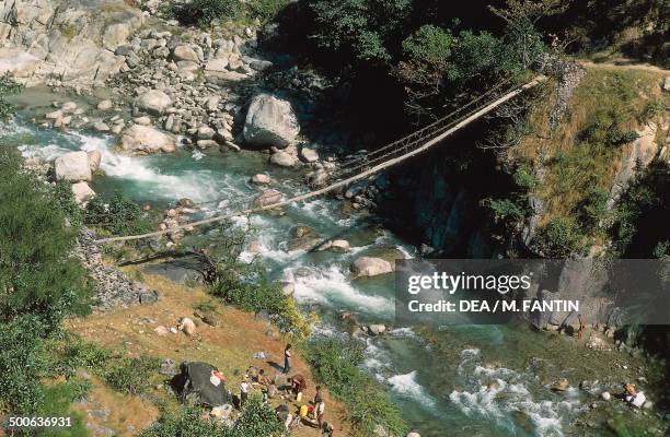 Bridge Rope Over Water Rope Bridge Over River Photos and Premium High Res Pictures - Getty Images