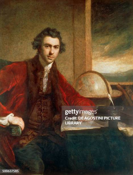 Portrait of Sir Joseph Banks , 1771-1773, English naturalist and botanist, long-time president of the Royal Society, painted by Joshua Reynolds , oil...