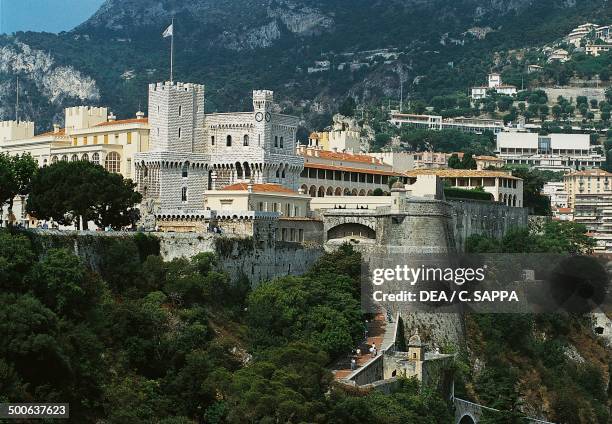 Prince's palace of Monaco or Grimaldi palace, Monte Carlo, Principality of Monaco, 12th-19th century.