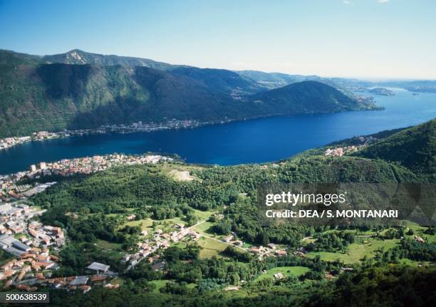 Lake Orta as seen from Quarna Sopra, Piedmont, Italy.