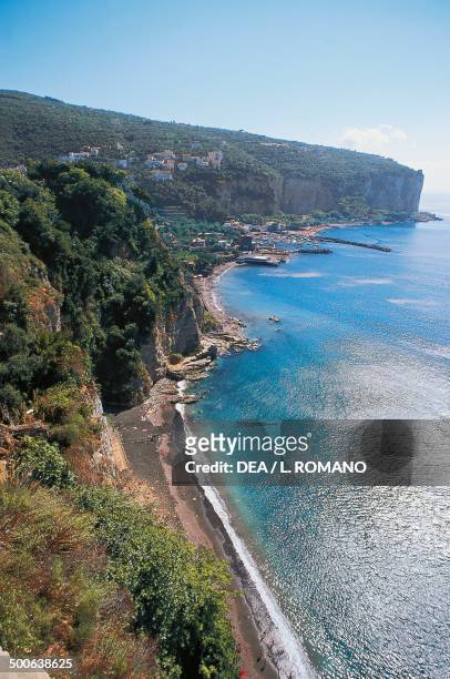Stretch of coastline in Vico Equense, Campania, Italy.
