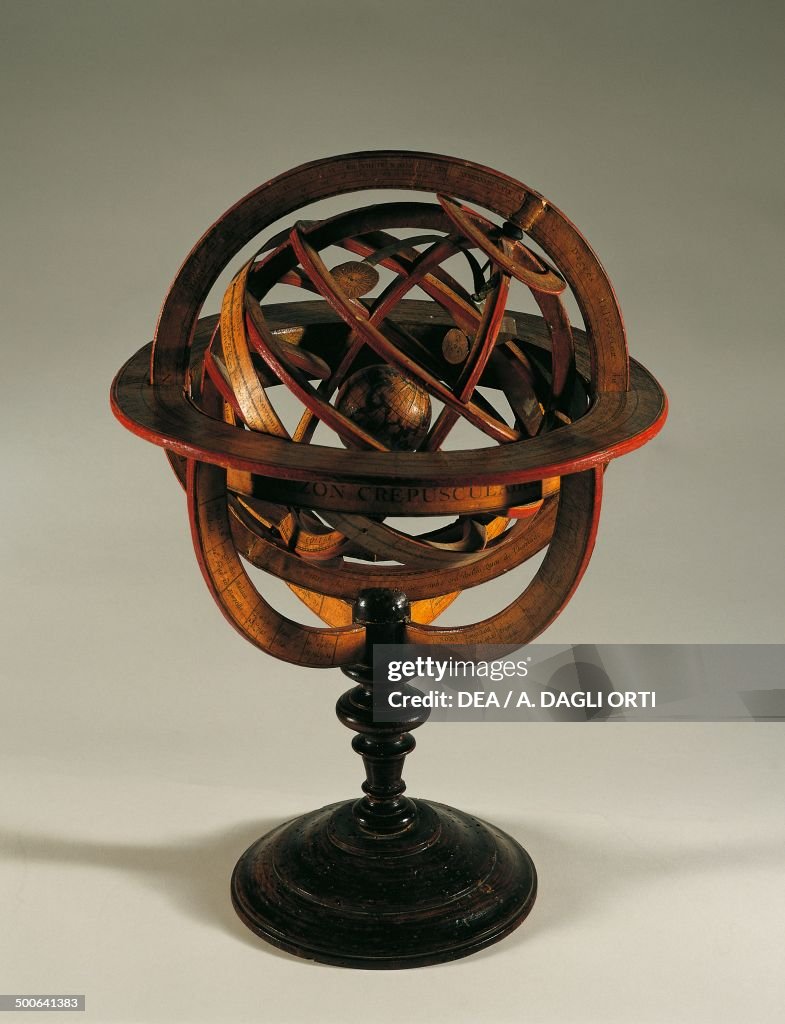 Ptolemaic armillary sphere with twilight ring...