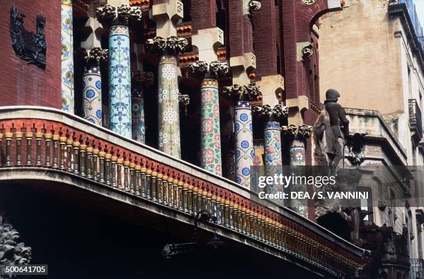 Colonnade on the facade of the Palau de la Musica Catalana , 1905-1908, , Barcelona, ??Catalonia, Spain, 20th century.