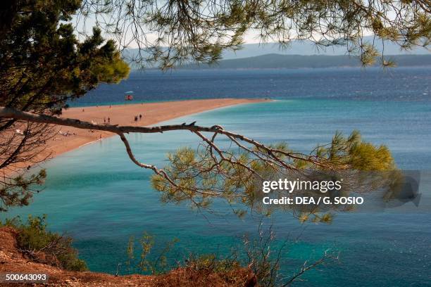 The shore of Zlatni Rat beach, Bol, Brac Island, Dalmatia, Croatia.