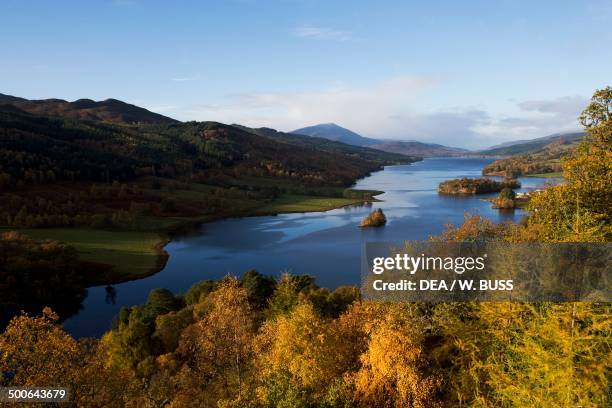 Queen's view, famous viewing spot overlooking Loch Tummel, Pitlochry, Scotland, United Kingdom.