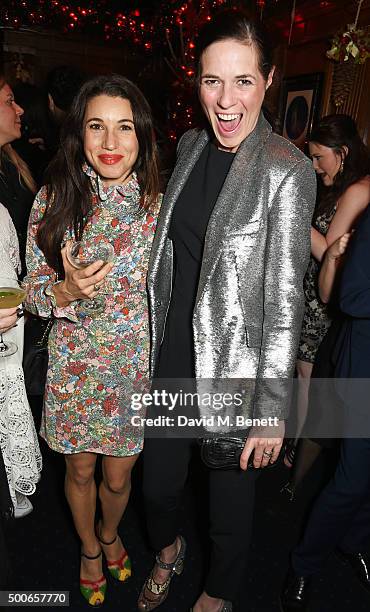 Lauren Kemp and Claire Neate James attend the Sunday Times Style Christmas Party at Tramp on December 9, 2015 in London, England.