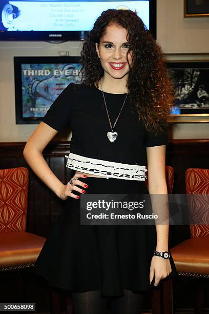 Giulia Luzi attends the presentation of 'Il Salvatori 2016' song dictionary at Hard Rock Cafe on December 9, 2015 in Rome, Italy.