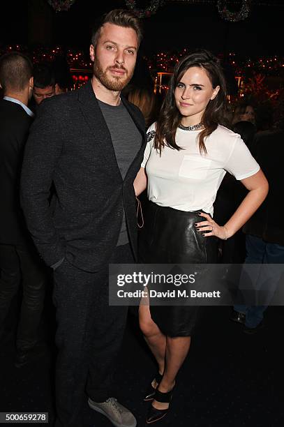 Rick Edwards and Emer Kenny attend the Sunday Times Style Christmas Party at Tramp on December 9, 2015 in London, England.