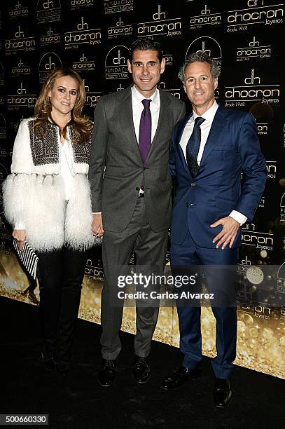 Fernando Hierro and Moises Chocron attend the charity "Chocron Calendar" presentation at the Neptuno Palace on December 9, 2015 in Madrid, Spain.