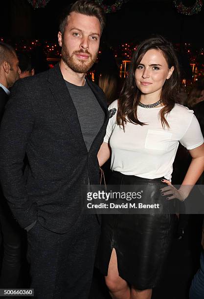 Rick Edwards and Emer Kenny attend the Sunday Times Style Christmas Party at Tramp on December 9, 2015 in London, England.