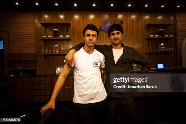 The staff of The Strikers, Afghanistan's first bowling alley September 30, 2011 in Kabul, Afghanistan. The Afghan owned bowling alley opened this...