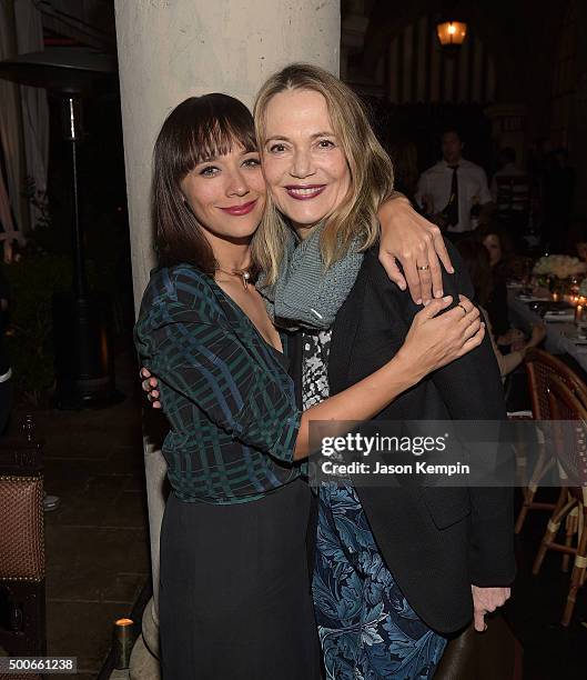 Rashida Jones and Peggy Lipton attend the Equipment and Vanity Fair Dinner hosted by Rashida Jones and Krista Smith at Chateau Marmont on December 8,...