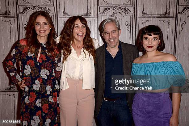 Saffron Burrows, Lola Kirke, Paul Weitz and Hannah Dunne attend AOL BUILD Series: "Mozart in the Jungle" at AOL Studios in New York on December 9,...