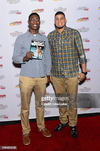 SportsKid of the Year 2015, swimmer and Olympic hopeful Reece Whitley and New York Yankees All-Star Pitcher Dellin Betances attend the Sports...