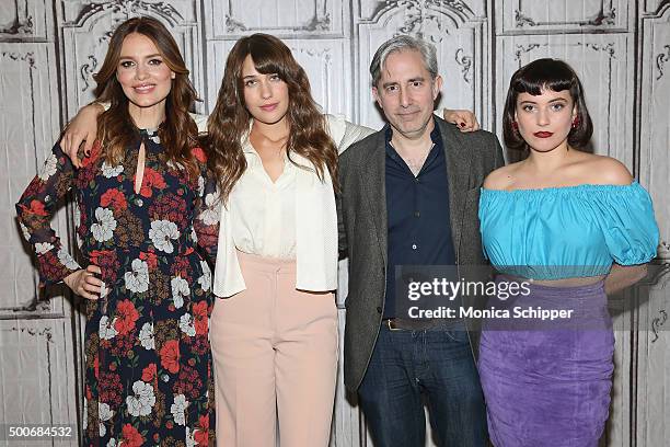 Actors Saffron Burrows and Lola Kirke, writer, director and producer Paul Weitz and actress Hannah Dunne visit AOL Studios for AOL BUILD Series:...