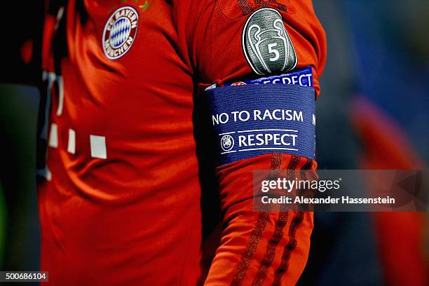 Muenchen`s team captains armband during the UEFA Champions League Group F match between GNK Dinamo Zagreb and FC Bayern Muenchen at Maksimir Stadium...