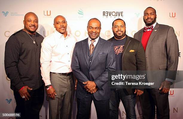 Cato June, Clifton Crosby, DeMaurice Smith, Joshua DuBois, and Joe Briggs attend the "Concussion" Washington DC Premiere at Regal Cinemas Gallery...