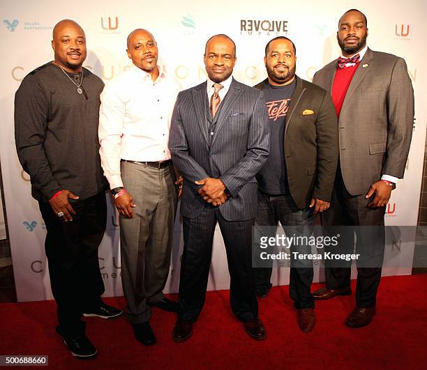Cato June, Clifton Crosby, DeMaurice Smith, Joshua DuBois, and Joe Briggs attend the "Concussion" Washington DC Premiere at Regal Cinemas Gallery...